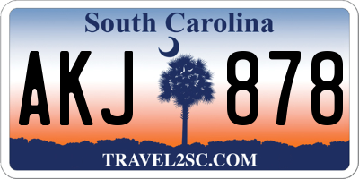 SC license plate AKJ878