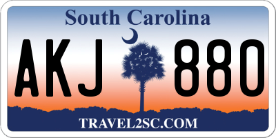 SC license plate AKJ880