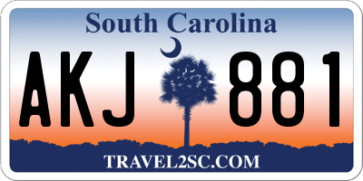 SC license plate AKJ881