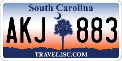 SC license plate AKJ883