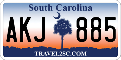SC license plate AKJ885
