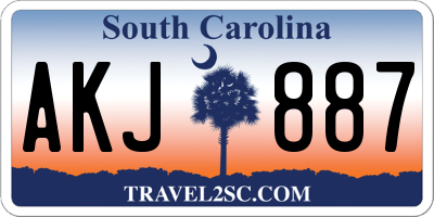 SC license plate AKJ887