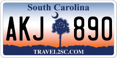 SC license plate AKJ890