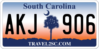 SC license plate AKJ906