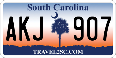 SC license plate AKJ907