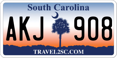 SC license plate AKJ908