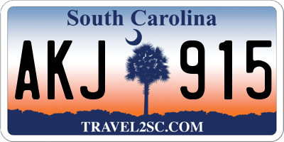 SC license plate AKJ915