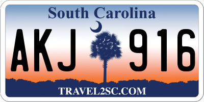 SC license plate AKJ916