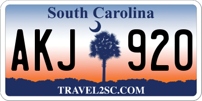 SC license plate AKJ920