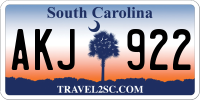 SC license plate AKJ922