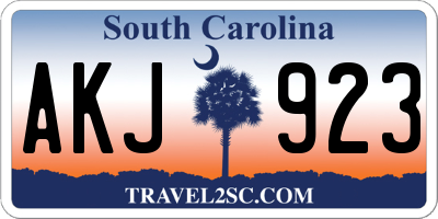 SC license plate AKJ923
