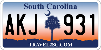 SC license plate AKJ931