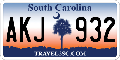 SC license plate AKJ932