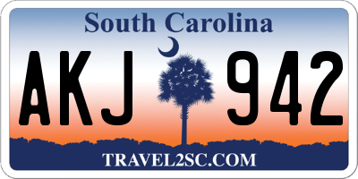 SC license plate AKJ942