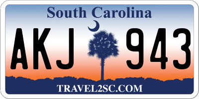 SC license plate AKJ943