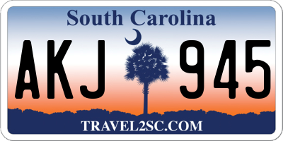 SC license plate AKJ945