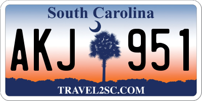 SC license plate AKJ951