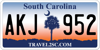 SC license plate AKJ952