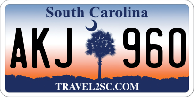 SC license plate AKJ960