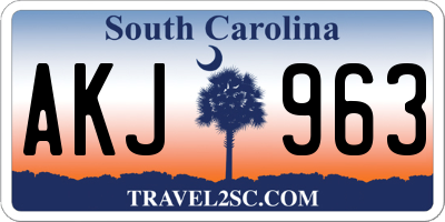 SC license plate AKJ963