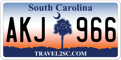 SC license plate AKJ966