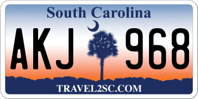 SC license plate AKJ968