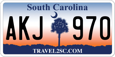 SC license plate AKJ970