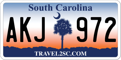 SC license plate AKJ972