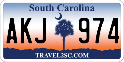 SC license plate AKJ974