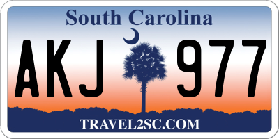 SC license plate AKJ977