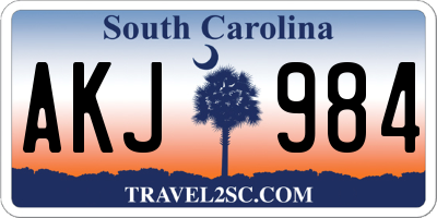 SC license plate AKJ984