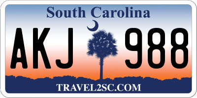 SC license plate AKJ988