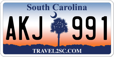 SC license plate AKJ991