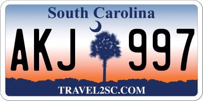 SC license plate AKJ997