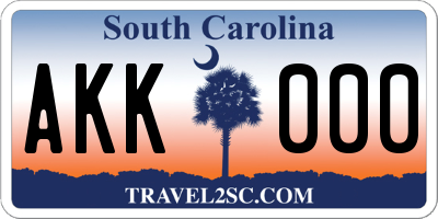 SC license plate AKK000
