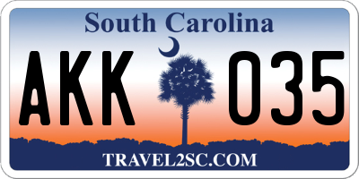 SC license plate AKK035