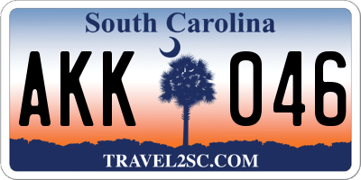 SC license plate AKK046
