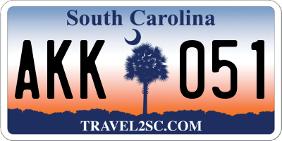 SC license plate AKK051