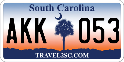 SC license plate AKK053