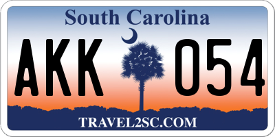SC license plate AKK054