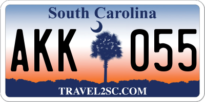 SC license plate AKK055