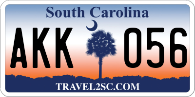 SC license plate AKK056