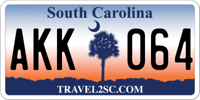 SC license plate AKK064