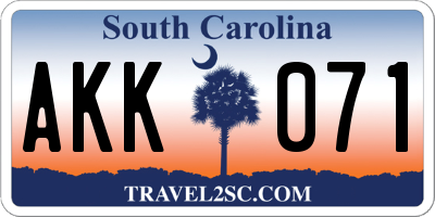 SC license plate AKK071