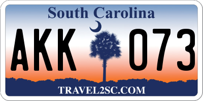 SC license plate AKK073