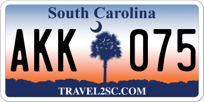 SC license plate AKK075