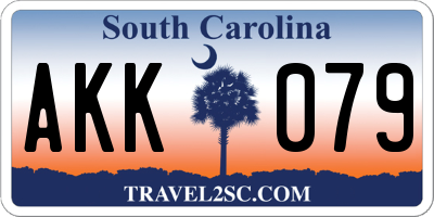 SC license plate AKK079