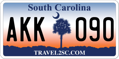 SC license plate AKK090
