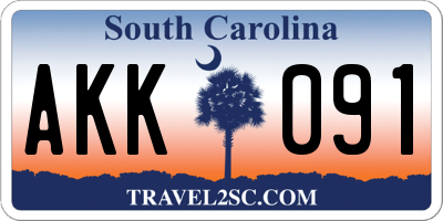 SC license plate AKK091