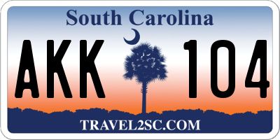 SC license plate AKK104